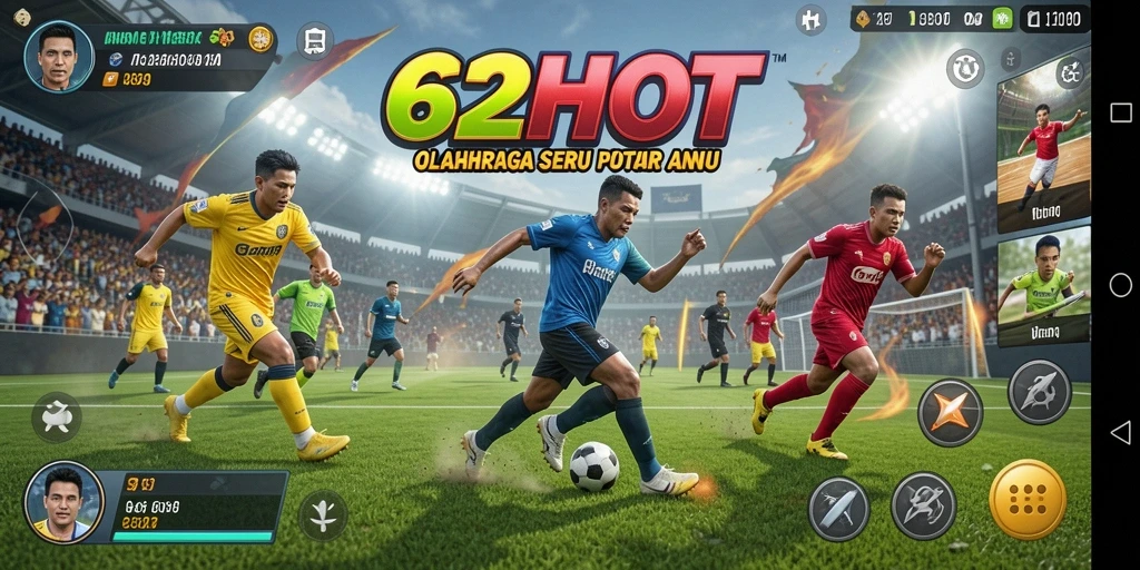 Tampilan gameplay seru dari 62HOT dengan aksi olahraga.
