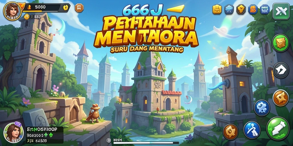 Tampilan gameplay Tower Defense yang menakjubkan dalam 666J.