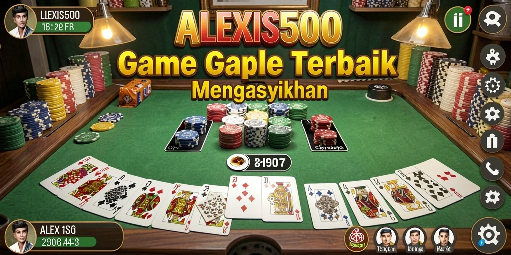 Tampilan gameplay Gaple yang seru dan interaktif di ALEXIS500.