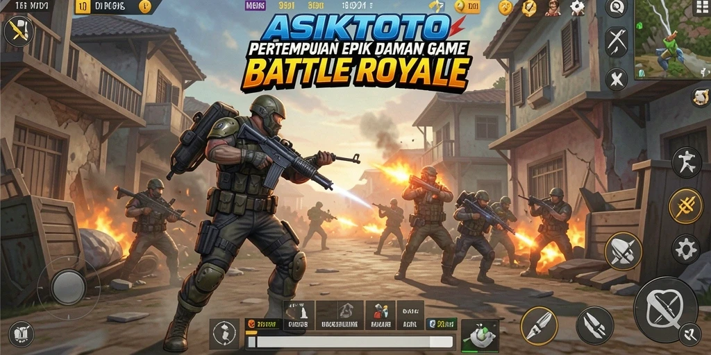 Tampilan gameplay ASIKTOTO yang penuh aksi di arena pertempuran.