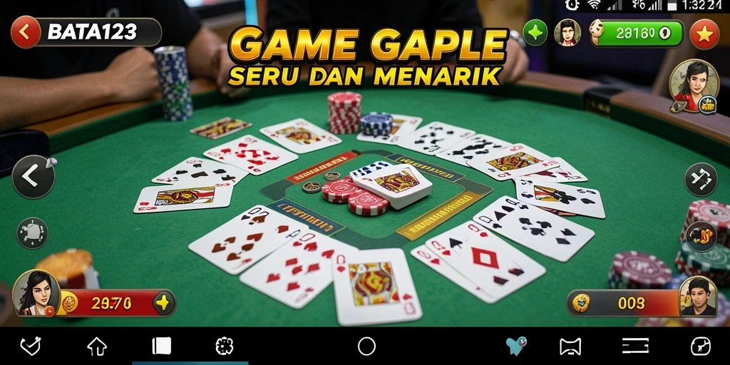 Tampilan gameplay seru di BATA123 yang menggambarkan keseruan Gaple.