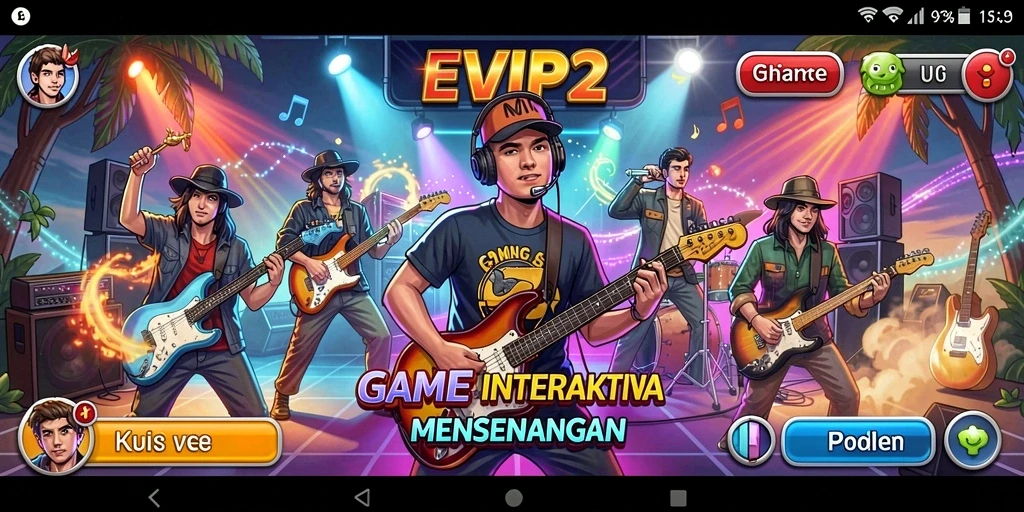 Screenshot EVIP2 menampilkan gameplay musik yang seru dan interaktif.