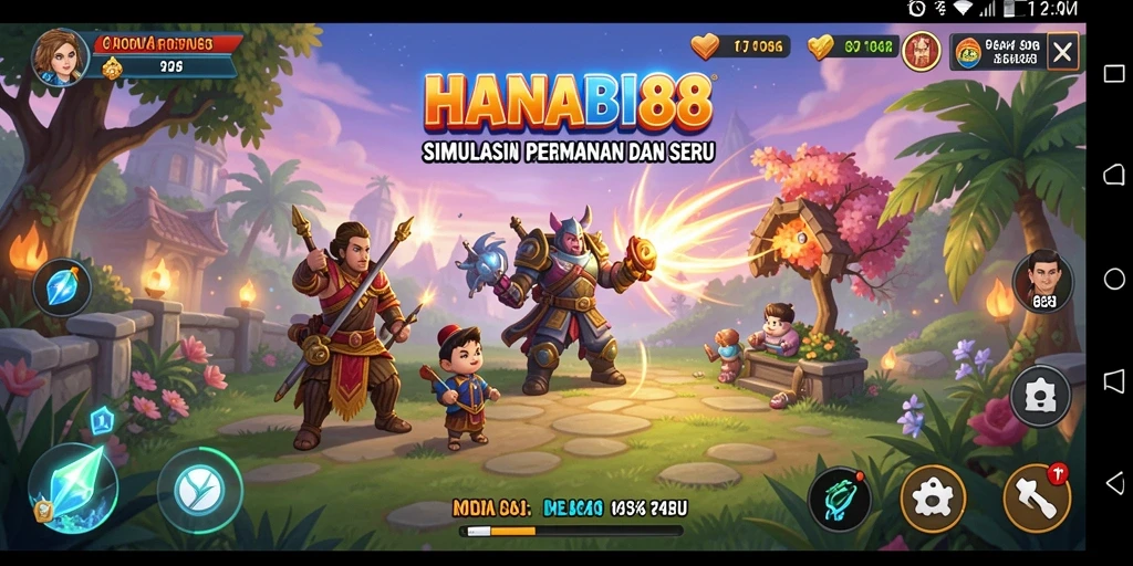 Screenshot utama HANABI88 menampilkan gameplay yang seru dan interaktif.