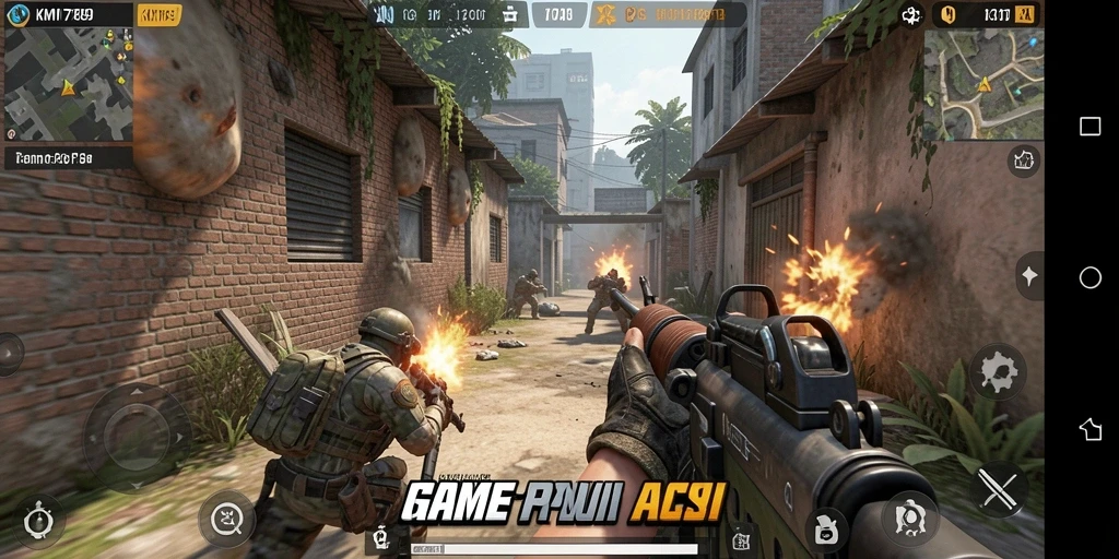 Gameplay KM789 menampilkan aksi tembak-menembak yang mendebarkan.