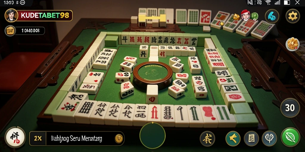 Screenshot KUDETABET98 menampilkan gameplay Mahjong yang seru dan mendebarkan.