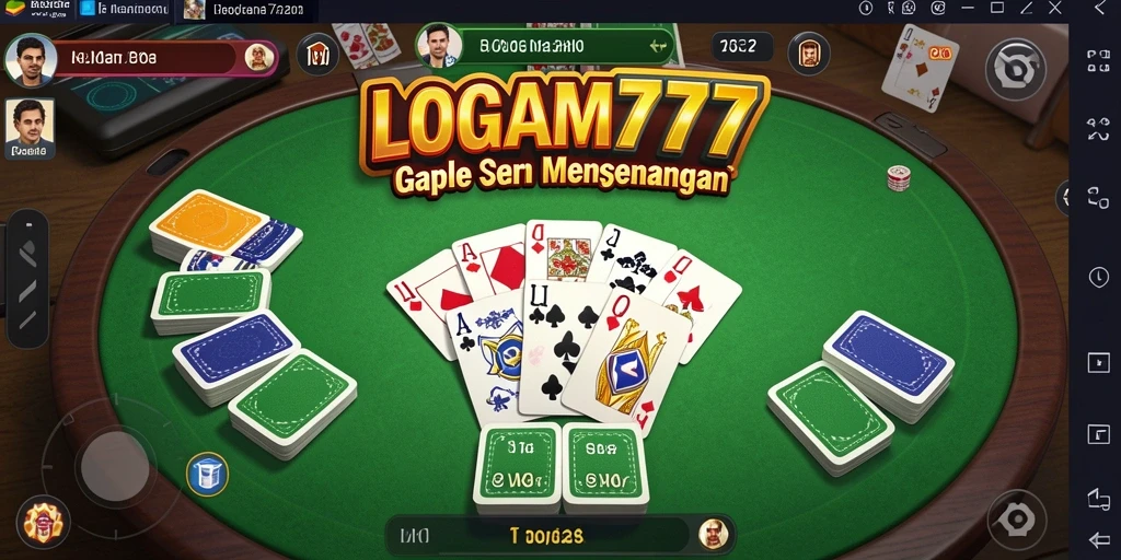 Screenshot LOGAM777 menampilkan pemain yang serius bermain Gaple.
