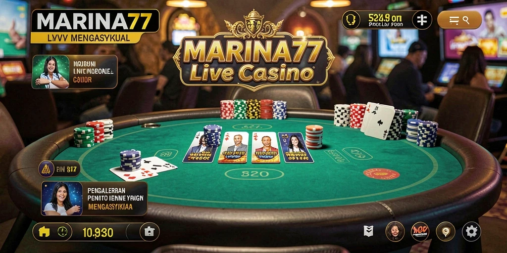 Gameplay menarik dan interaktif dari MARINA77 Live Casino.