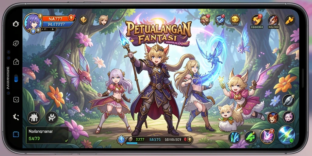 Tangkapan layar NA777 menunjukkan petualangan seru dalam dunia Anime.