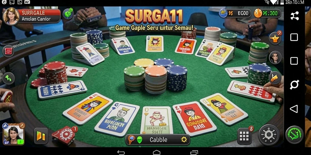 Tampilan gameplay SURGA11 dengan suasana bermain Gaple yang seru.