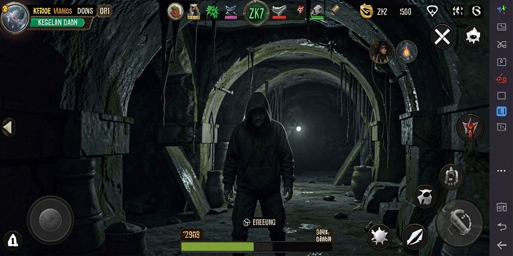 Gameplay ZK7 yang menegangkan dengan elemen horor yang kuat.